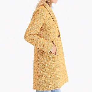 J. Crew Daphne Yellow Italian Tweed Topcoat